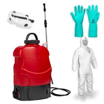 Pulverizador Bateria Lítio 6 bicos BPC20BL + Oculos Ampla Visao Com Valvula Rã Incolor + Luva Nitrilica M + Macacao M Pulverizador Bateria Lítio 6 bicos BPC20BL + Oculos Ampla Visao Com Valvula Rã Incolor + Luva Nitrilica M + Macacao M