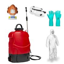 Pulverizador Bateria Lítio BPC20BL + Oculos Ampla Visao Com Valvula Rã Incolor + Luva Nitrilica G + Macacao G + Mascara