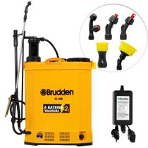 Pulverizador costal a bateria e manual 12V 20 litros com 5 bicos - SS-20B - Brudden
