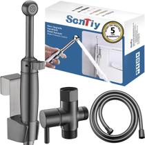 Pulverizador de bidê portátil Faucet SonTiy de 7,2 polegadas em latão preto Pulverizador de bidê portátil Faucet SonTiy de 7,2 polegadas em latão preto