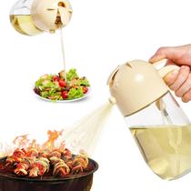 Pulverizador de óleo WISAZCDY 2 em 1 de vidro de 570mL para cozinhar bege