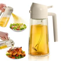 Pulverizador e dispensador de óleo GIKACO 2 em 1 de vidro 600mL para cozinha