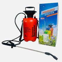 Pulverizador Manual 5 Litros Com Mangueira E Bomba Cor:Laranja