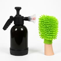 PULVERIZADOR MANUAL PORTATIL + LUVA PANO LIMPEZA - Snow Foam Pulverizador Manual Borrifador Espuma 2l Veículos