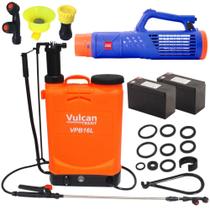 Pulverizador Vulcan VPB16L8N12B 16L com Bateria 8 Amperes + Acessório Nebulizador AN12 com Bateria