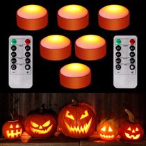 Pumpkin Lights Riakrum Halloween, 6 peças com controle remoto e temporizador