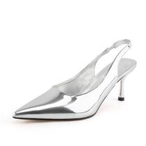 Pumps Heels heelchic Kitten para mulheres Metallic Silver 9.5