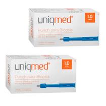 Punch para biópsia 1,0mm kit 2cx uniqmed tamanho:1,0mm