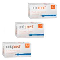 Punch para biópsia 2,0mm kit 3cx uniqmed tamanho:2,0mm
