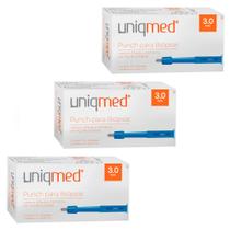 Punch para biópsia 3,0mm kit 3cx uniqmed tamanho:3,0mm