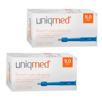 Punch para biópsia 5,0mm kit 2cx uniqmed tamanho:5,0mm