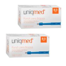 Punch para biópsia 8,0mm kit 2cx uniqmed tamanho:8,0mm