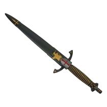 Punhal Adaga Medieval Cavaleiro Templário C/ bainha Haste em Aço Ornamento Decorativo Brinquedo Cosp