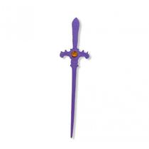 Punhal metal Roxo Com Pedra Dourada 15 Cm