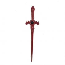 Punhal Metal Vermelho Com Pedra Preta15 cm
