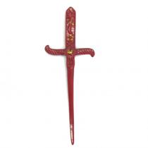 Punhal Metal Vermelho Com Pedras Amarelas e Strass 19 Cm Punhal Metal Vermelho Com Pedras Amarelas e Strass 19 Cm