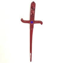 Punhal Metal Vermelho Com Pedras Azuis e Strass 19 Cm Punhal Metal Vermelho Com Pedras Azuis e Strass 19 Cm
