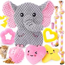 Puppy Chew Toys XIUGOAL Pink, pacote com 9 para cães pequenos