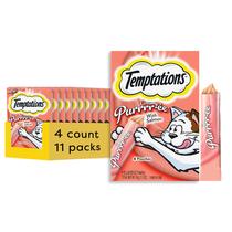 Purê cremoso Cat Treats Temptations com salmão, 12 ml, 4 bolsas Purê cremoso Cat Treats Temptations com salmão, 12 ml, 4 bolsas
