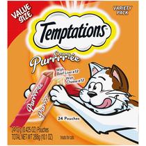 Purê cremoso de fígado bovino Cat Treats Temptations 24x12ml