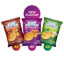 Pure Protein Popped Crisps, 12G de Proteína, Paquete Variado de 12 unidades