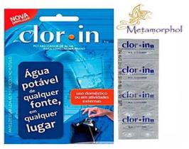 Purificador de água clorin 1 - contém 10 pastilhas mochila de emergencia
