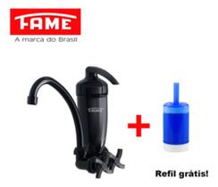 Purificador de agua torneira parede acquafam preto fame