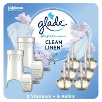 Purificador de ar Glade Plugins Óleo perfumado: 2 aquecedores e 6 recargas Purificador de ar Glade Plugins Óleo perfumado: 2 aquecedores e 6 recargas
