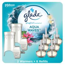 Purificador de ar Glade Plugins Óleo perfumado: 2 aquecedores e 6 recargas Purificador de ar Glade Plugins Óleo perfumado: 2 aquecedores e 6 recargas