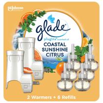 Purificador de ar Glade Plugins Óleo perfumado: 2 aquecedores e 6 recargas Purificador de ar Glade Plugins Óleo perfumado: 2 aquecedores e 6 recargas