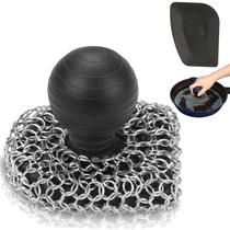 Purificador de ferro fundido VinYankee com raspador de panela 316 Chainmail