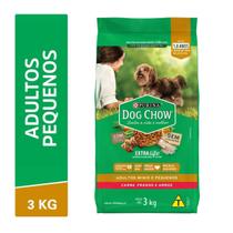 Purina dog chow extra life cães adultos mini frango 3kg