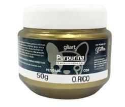 Purpurina Glitter Gliart - Pó Metálico Cor Ouro Rico - Extra Fino - 50g