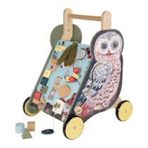Push Cart Manhattan Toy Wildwoods Owl com classificador de formas 1+