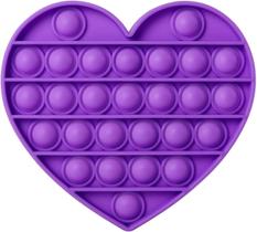 Push Pop Bubble Fidget Toy, brinquedos sensoriais para crianças e adultos, um lado mais alto Push Bubbles Pop, Fidget Popper Stress Reliever Brinquedos para TDAH Autismo Necessidades Especiais Brinquedo Fidget - Love Purple