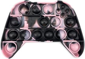 Push Pop Fidget Toy Game Controller Handle Gamepad Shape, Tie-dye Popper Sensory Bubble Fidget Toy, brinquedo de aperto de silicone, brinquedo para aliviar o estresse para crianças e adultos autismo (preto/rosa)