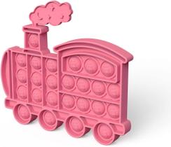 Push pop pop Bubble Sensory Fidget Toy, Squeeze Sensory Toy, brinquedo de silicone para aliviar o estresse para crianças (trem rosa)