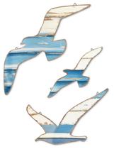 Putuo Decor Seagull para pendurar na parede, 3 peças, tema de praia de madeira, 17-30 cm Putuo Decor Seagull para pendurar na parede, 3 peças, tema de praia de madeira, 17-30 cm