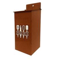 Puxa Saco de Parede em MDF Organizador de Sacolas para Cozinha 30cm Preto ou Madeira