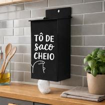 Puxa Saco Decorativo Flork MDF para Cozinha - Organizador de Sacolas de Parede Puxa Saco Decorativo Flork MDF para Cozinha - Organizador de Sacolas de Parede