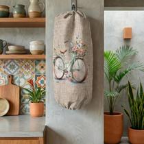 Puxa Saco Dispenser De Tecido Porta Sacolas Divertido Bicicleta Novadecora