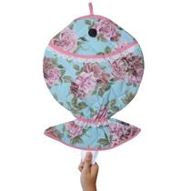 Puxa Saco Estampado Peixe Floral Azul Puxa Saco Estampado Peixe Floral Azul