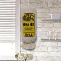Puxa saco Off White Puxe Bem 43x22cm Amarelo