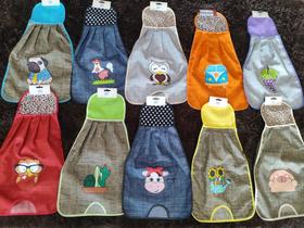 Puxa sacolas bordado patchwork colorido