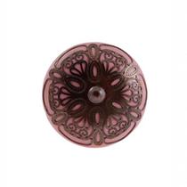 Puxador 3066 Sobrepor Ceramica Trabalhada Rosa Venus Victrix