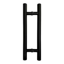 Puxador 45cm Inox Tubular Redondo Preto, Entre Furos 30cm