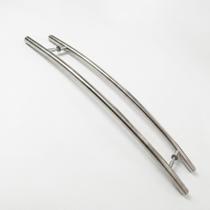 Puxador Aço Inox Duplo Belissima Curvo 60cm Vidro/madeira Puxador Aço Inox Duplo Belissima Curvo 60cm Vidro/madeira