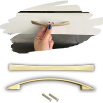 Puxador Alça Dourado Fosco p/ Móveis Gavetas Portas Armário