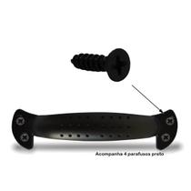 Puxador Alça Preto Fosco DZ 28 Metal Zamac 142mm Comprimento