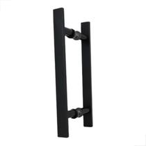Puxador Alumínio Barra Chata 40cm Porta de Vidro - Preto Puxador Alumínio Barra Chata 40cm Porta de Vidro - Preto